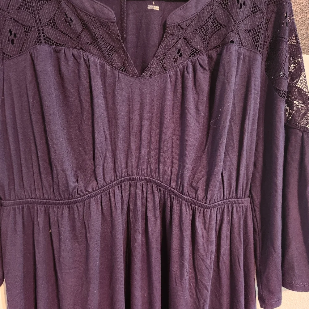 Isabel Maternity by Ingrid & Isabel Navy Long Sleeve Dress Size Large - Picture 6 of 10